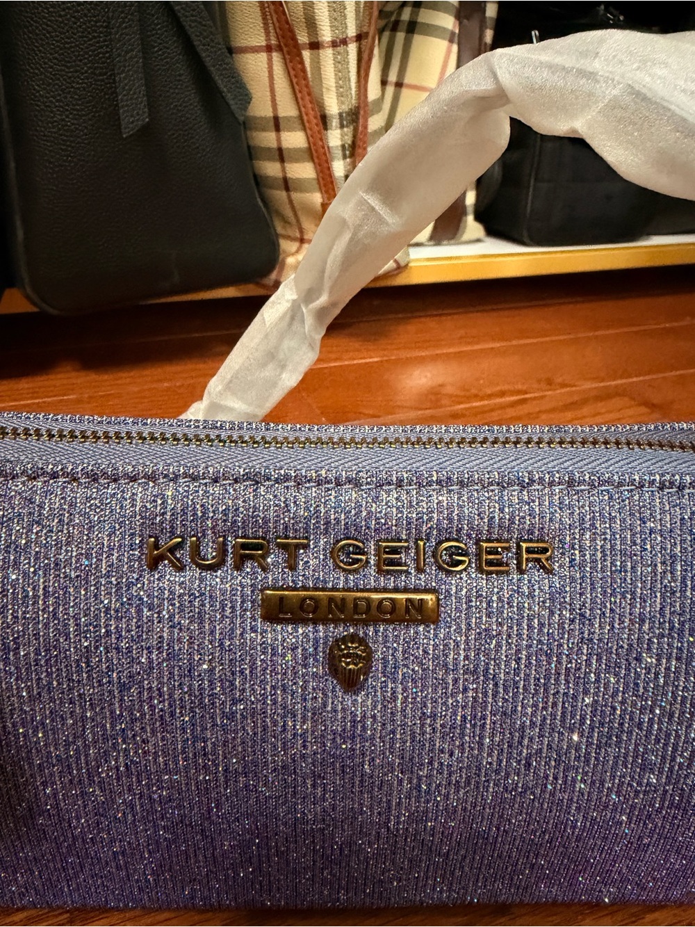Kurt Geiger London Lavendar Glitter Mini Shoulder Bag - Picture 2 of 5